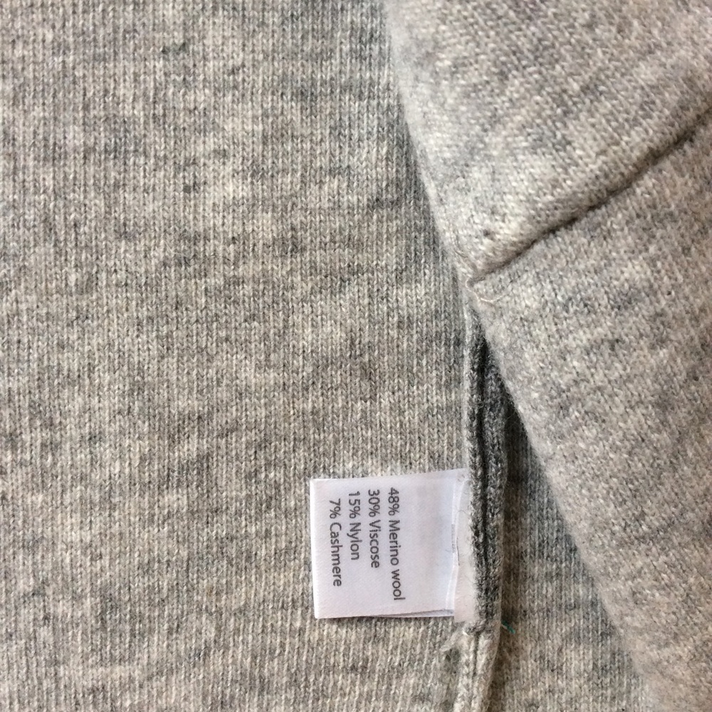 Gray multi-striped ⭐️ open cardigan ⭐️ merino and cashmere ⭐️ pockets ⭐️ - Picture 7 of 8